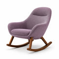 Mecedora de Tela Lila con Estructura de Madera