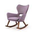 Silla mecedora de microfibra Azul Grisáceo con patas de madera maciza
