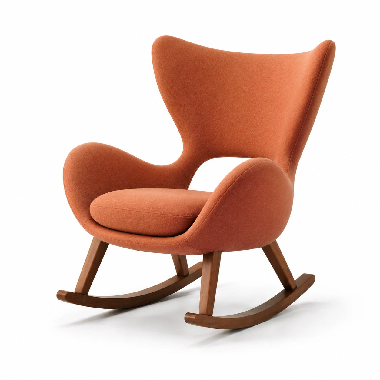 Sillón de piel sintética y madera marrón