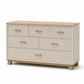 Cómoda de Madera con 6 Cajones Beige y Marrón