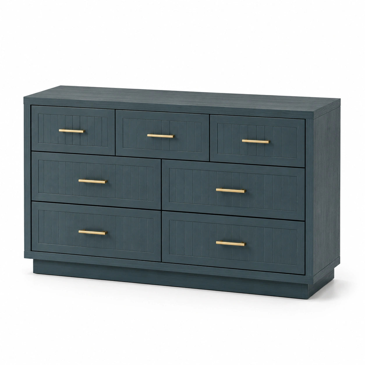 Cómoda de MDF y roble con seis cajones