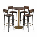 Juego de Mesa Alta de Madera y Metal con 4 Taburetes