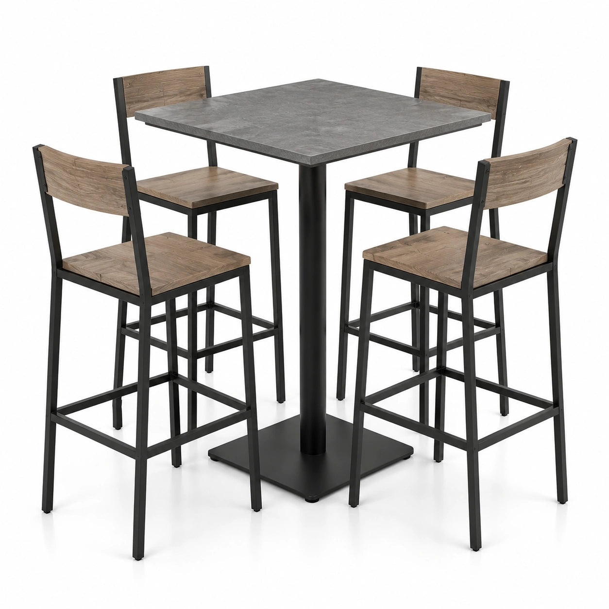 Conjunto de jardín 3 piezas sillas y mesa de aluminio y cuerda Verde/Acacia
