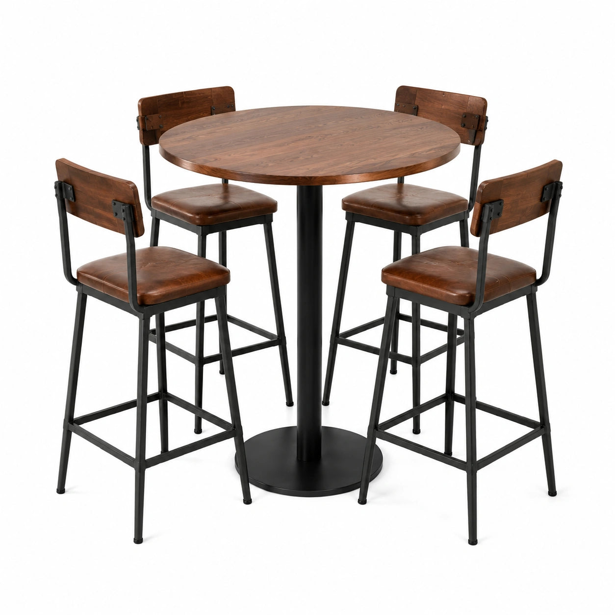 Juego de sillas y mesa de exterior de acero y poliéster Verde y Beige