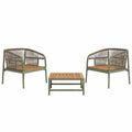Juego de sillas y mesa de jardín con estructura de metal y cuerda color Óxido, 2 sillas y 1 mesa