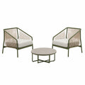 Conjunto de Sillas y Mesa de Jardín en Aluminio y Cuerda Verde y Beige
