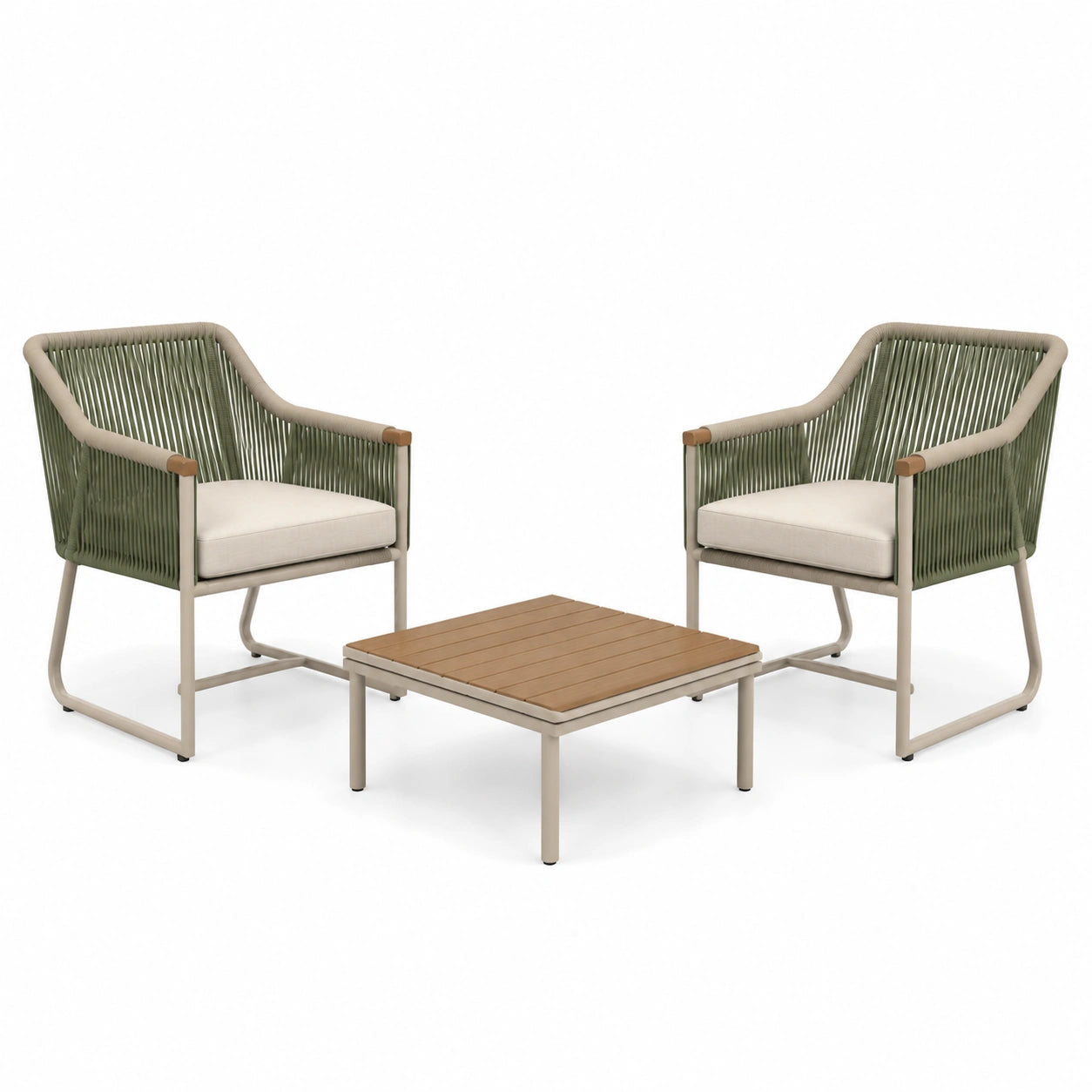 Conjunto de Muebles de Jardín de Aluminio y Madera