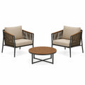 Conjunto de muebles de metal para exterior con sillas y mesa de mármol
