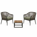 Conjunto de Muebles de Jardín con Sillas de Aluminio y Mesa de Madera