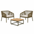Conjunto de Muebles de Jardín de Madera y Metal Marrón/Verde