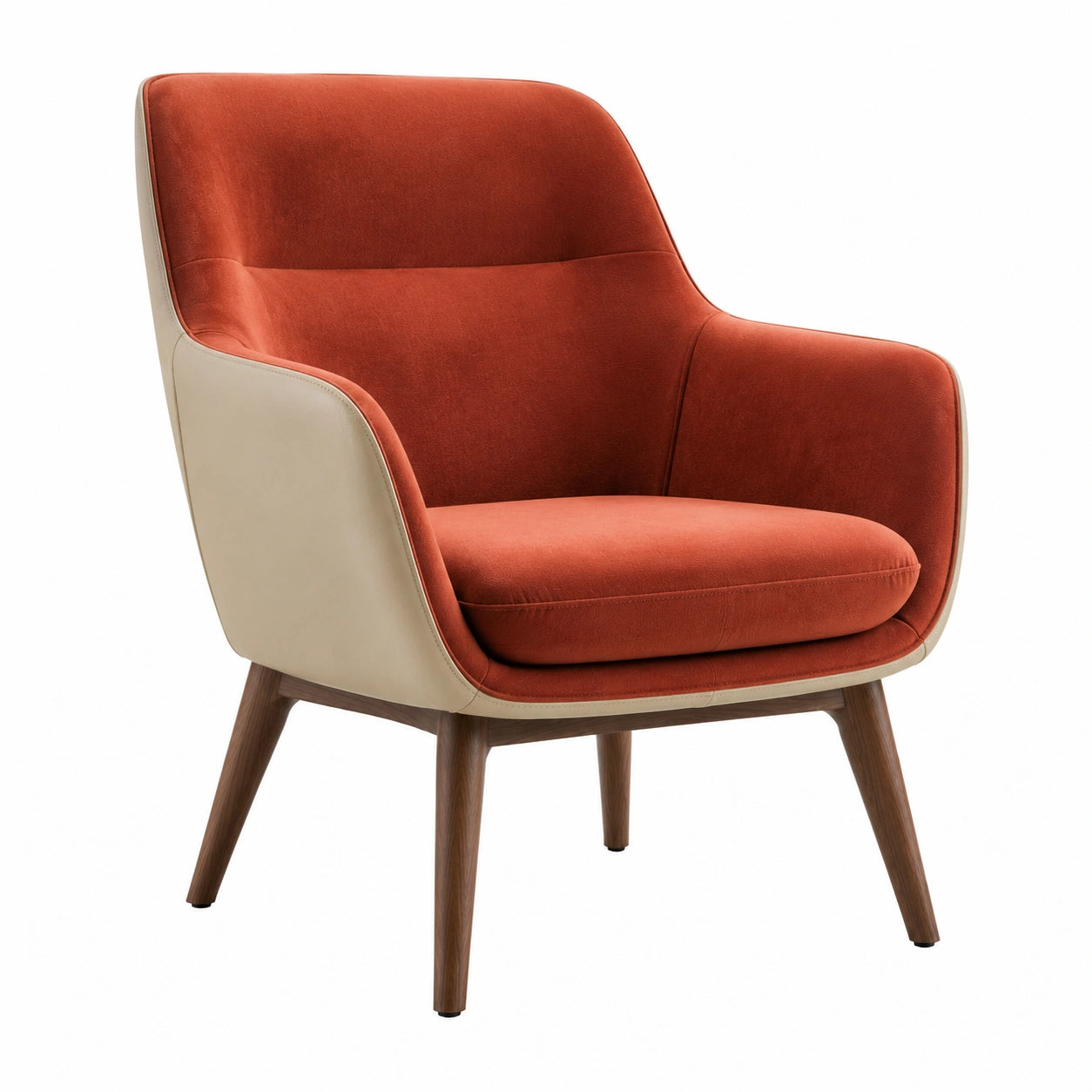 Sillón de Cuero Sintético Verde con Patas de Madera