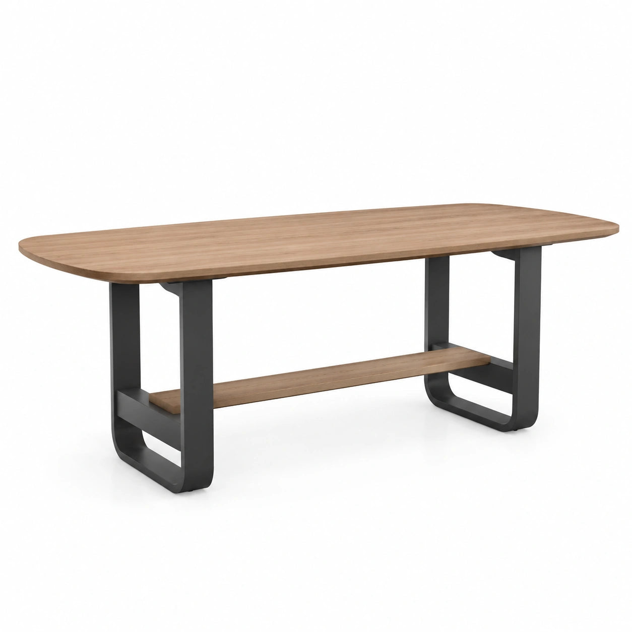 Mesa de comedor de madera contrachapada y metal 180x90x76 cm