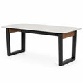 Mesa de comedor de cerámica y acero 180x90x75 cm