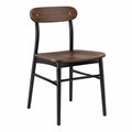 Silla de madera y metal con respaldo curvo, 45x50x80 cm