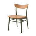 Silla de Madera y Metal en Nogal y Crema