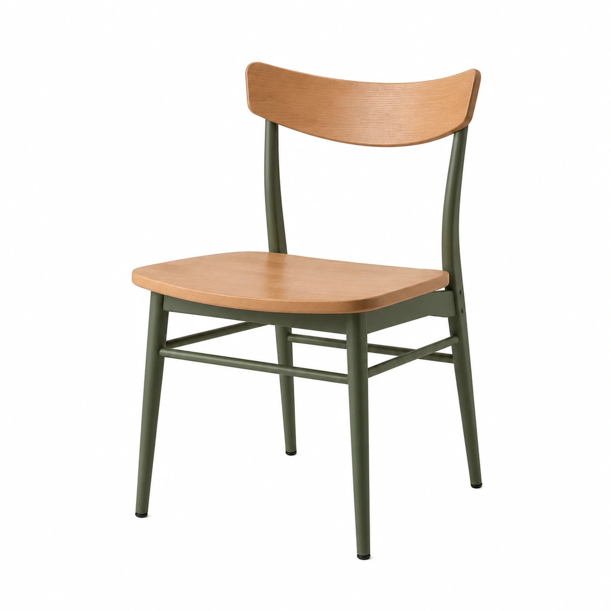 Silla de Madera y Metal en Nogal y Crema