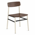 Silla de Comedor de Metal y Madera Negra/Marrón