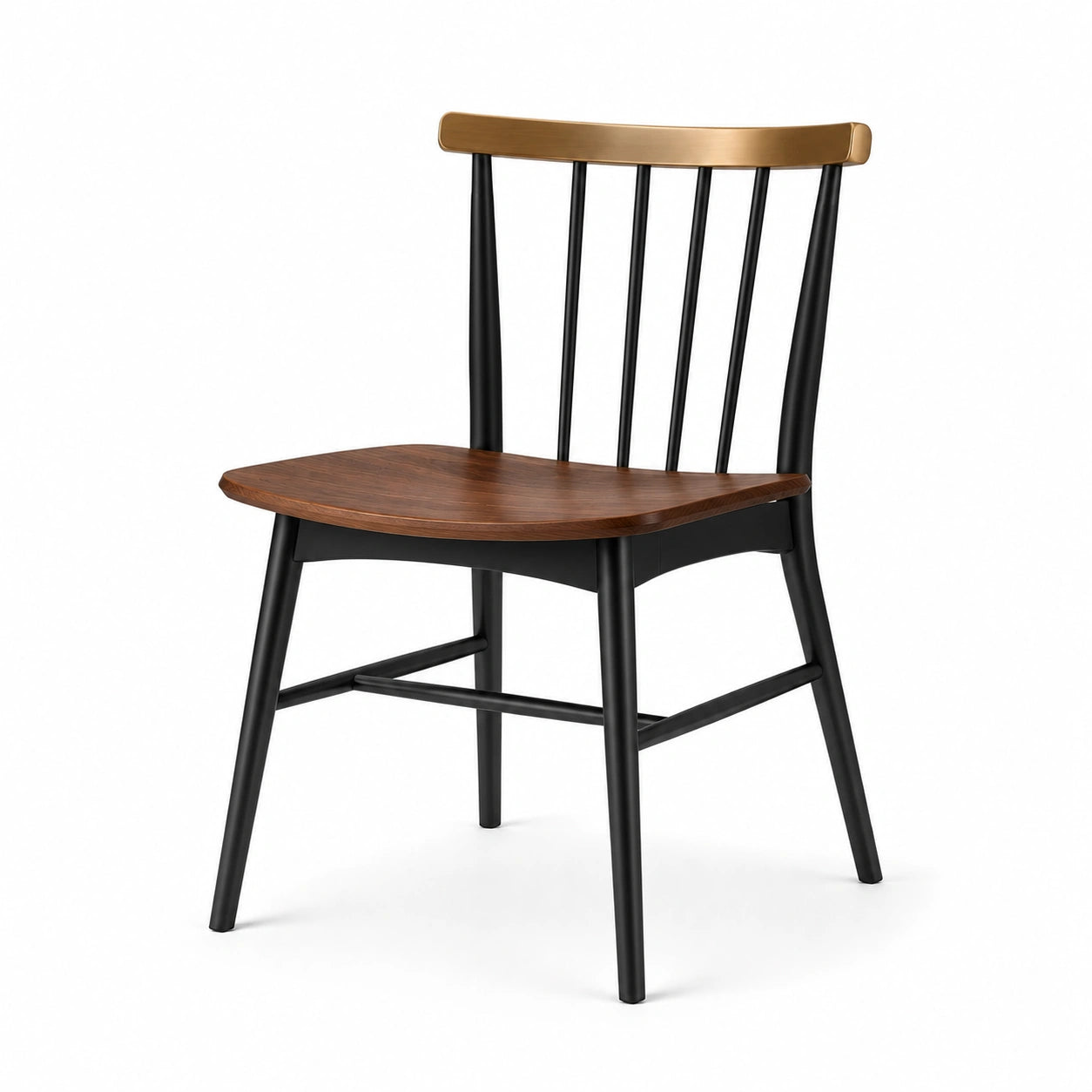 Silla de Madera de Roble y Metal Negro