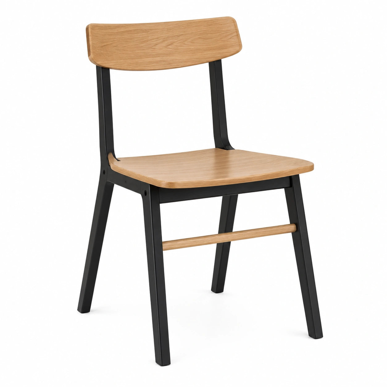 Silla de comedor de madera y plástico verde