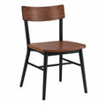 Silla de madera y metal azul