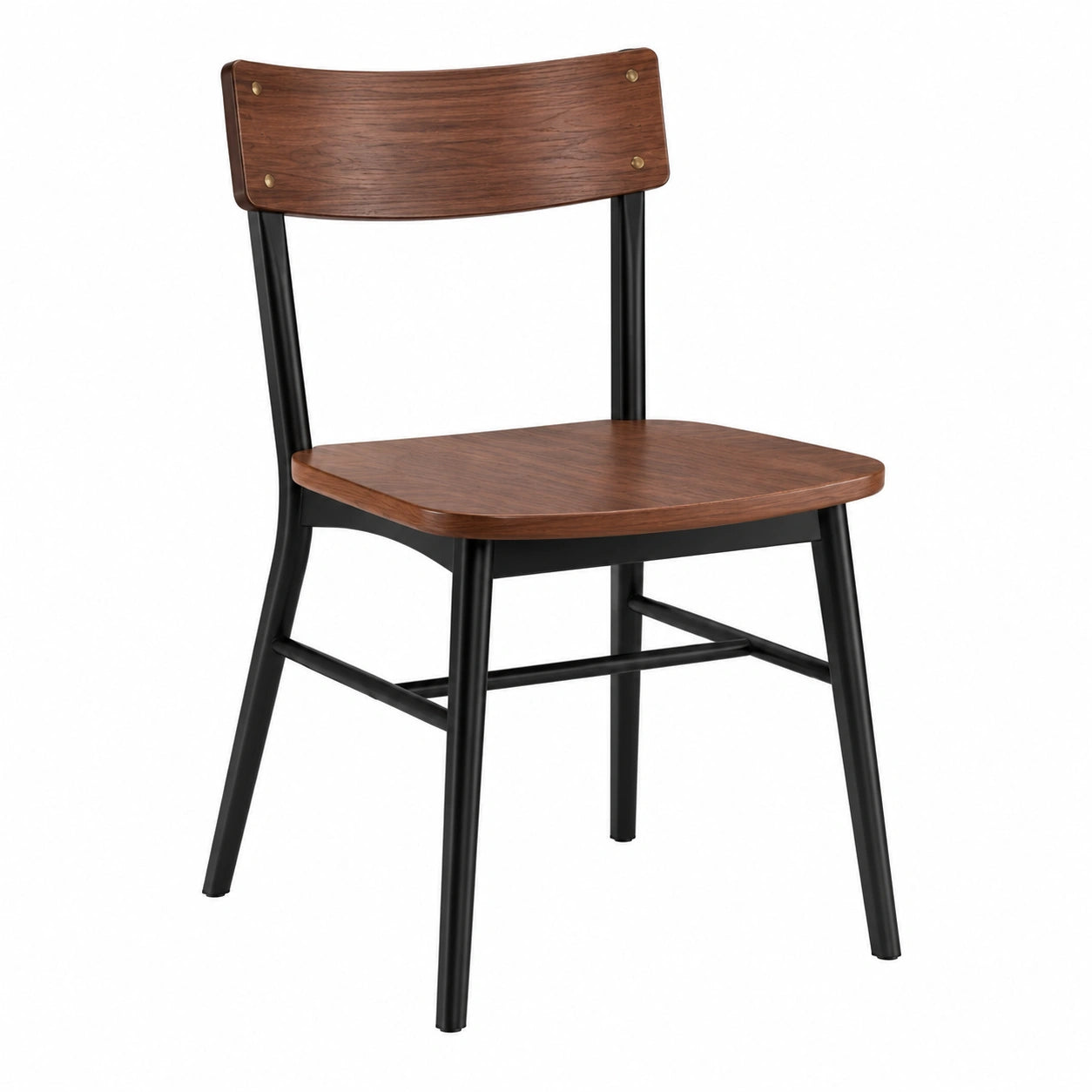 Silla de madera y metal azul