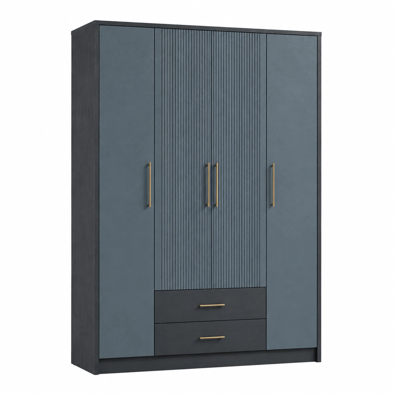 Armario de Madera con 3 Puertas y 2 Cajones Verde