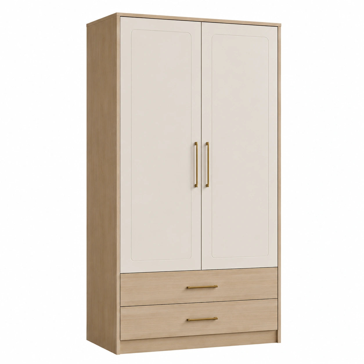 Banco de Madera con Cojín Beige y Estructura Metálica