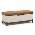 Banco de Almacenamiento de Madera y Metal con Asiento de Tela Gris